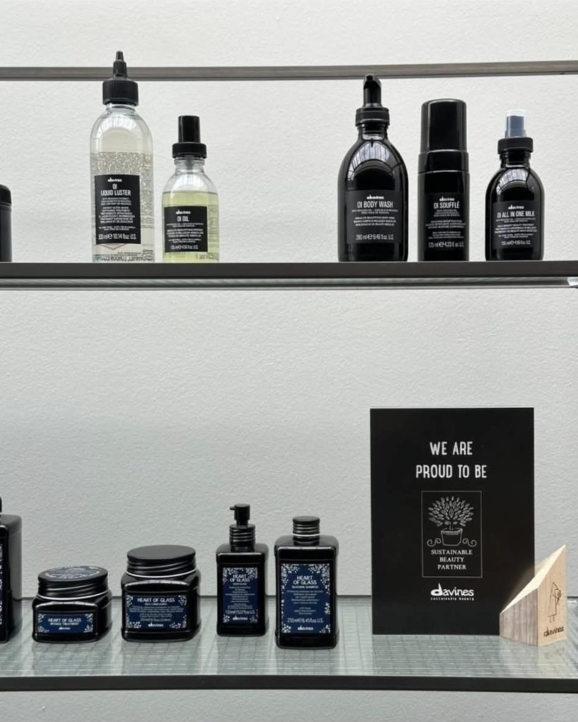 Davines-produkter i salonen